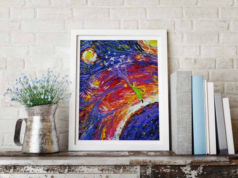 Uhomate The Little Prince Le Petit Prince Little Prince Vincent Van Gogh Starry Night Posters Home Canvas Wall Art Nursery Decor Living Room Wall Decor A022 (8X10) - Image 2